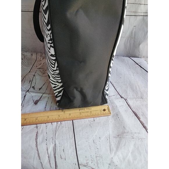 Zebra Print Tote Bag Purse Black White Shoulder Handbag Large Carryall Unbranded - Picture 6 of 14